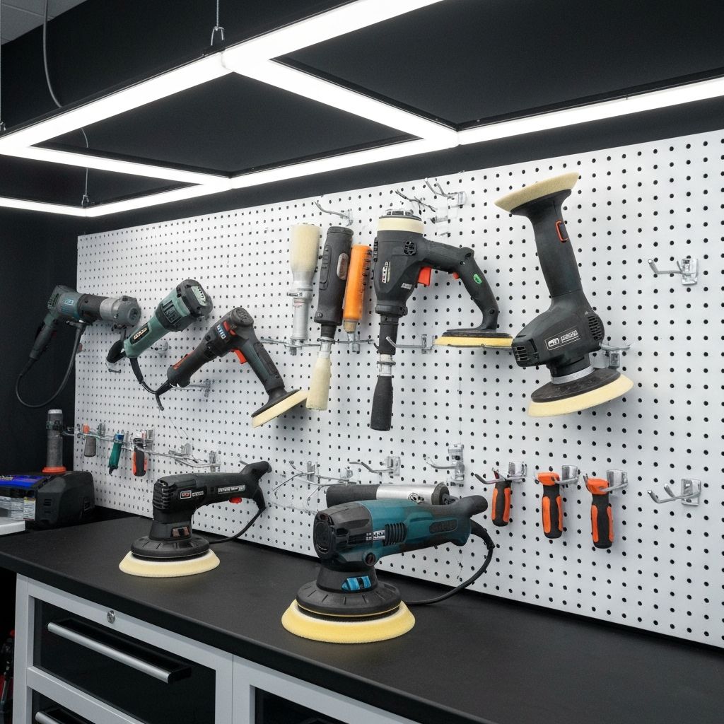 Professional dual action and rotary polisher equipment for paint correction at One Detail At A Time auto detailing in San Antonio Texas